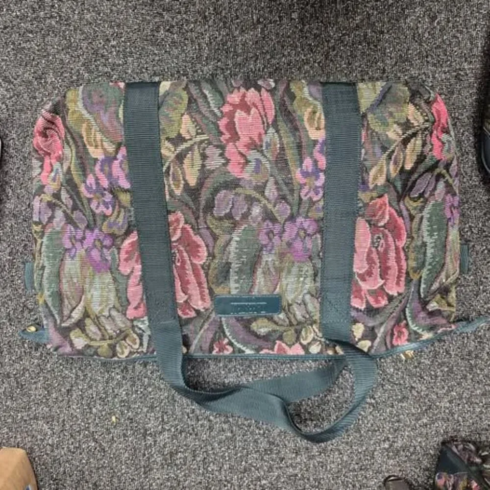 Vintage 3-Piece Floral Tapestry Luggage Set - Weekender & Duffle Bags - Picture 3 of 5